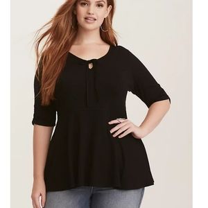 Torrid knit preplum black top